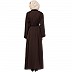 Front open abaya with black border- Coffee-Brown  Front open abaya with black border- Coffee-Brown